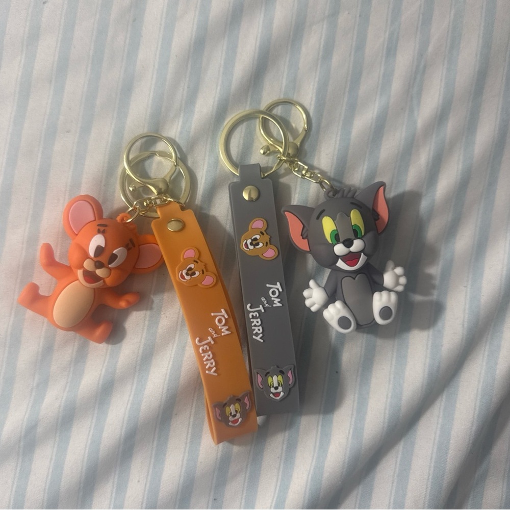 Patricia Nash Orange and Gray Keychains